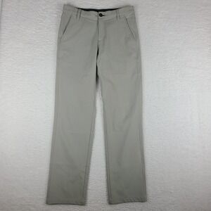 QOR Pants Mens 32x32 Beige Straight Leg Performance Tech‎ Golf Trouser HEMMED